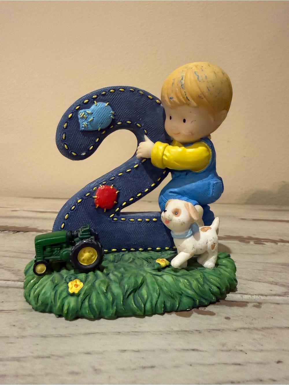 Enesco John Deere Friends Age 2 Milestone Birthday Boy Figurine Vintage 106802